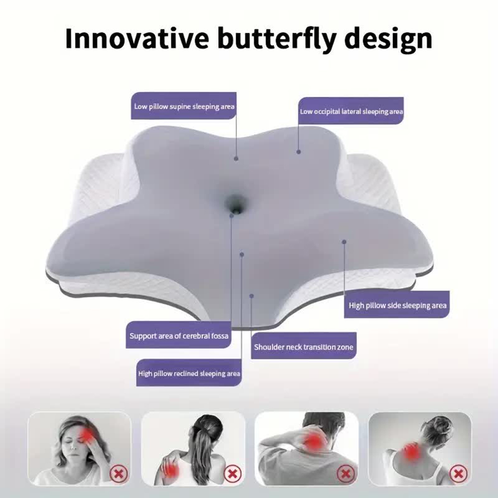 Memory Foam Pillows Butterfly  - огляд і ціна Memory Foam Orthopedic Pillow Neck Pain