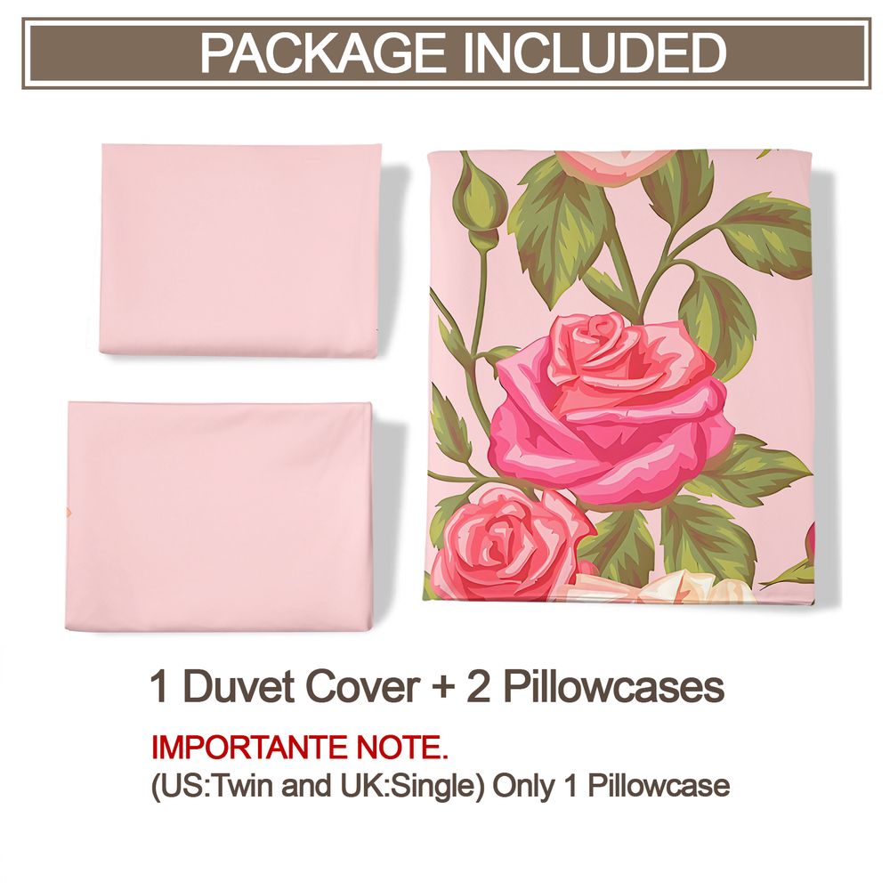 Soft Pink Rose Floral Print Du - огляд і ціна Aesthetic Floral Duvet Cover