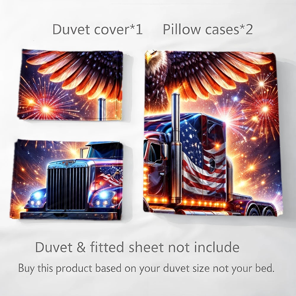 3Pc American Heavy Truck Eagle - огляд і ціна Duvet Cover Sets With Zipper