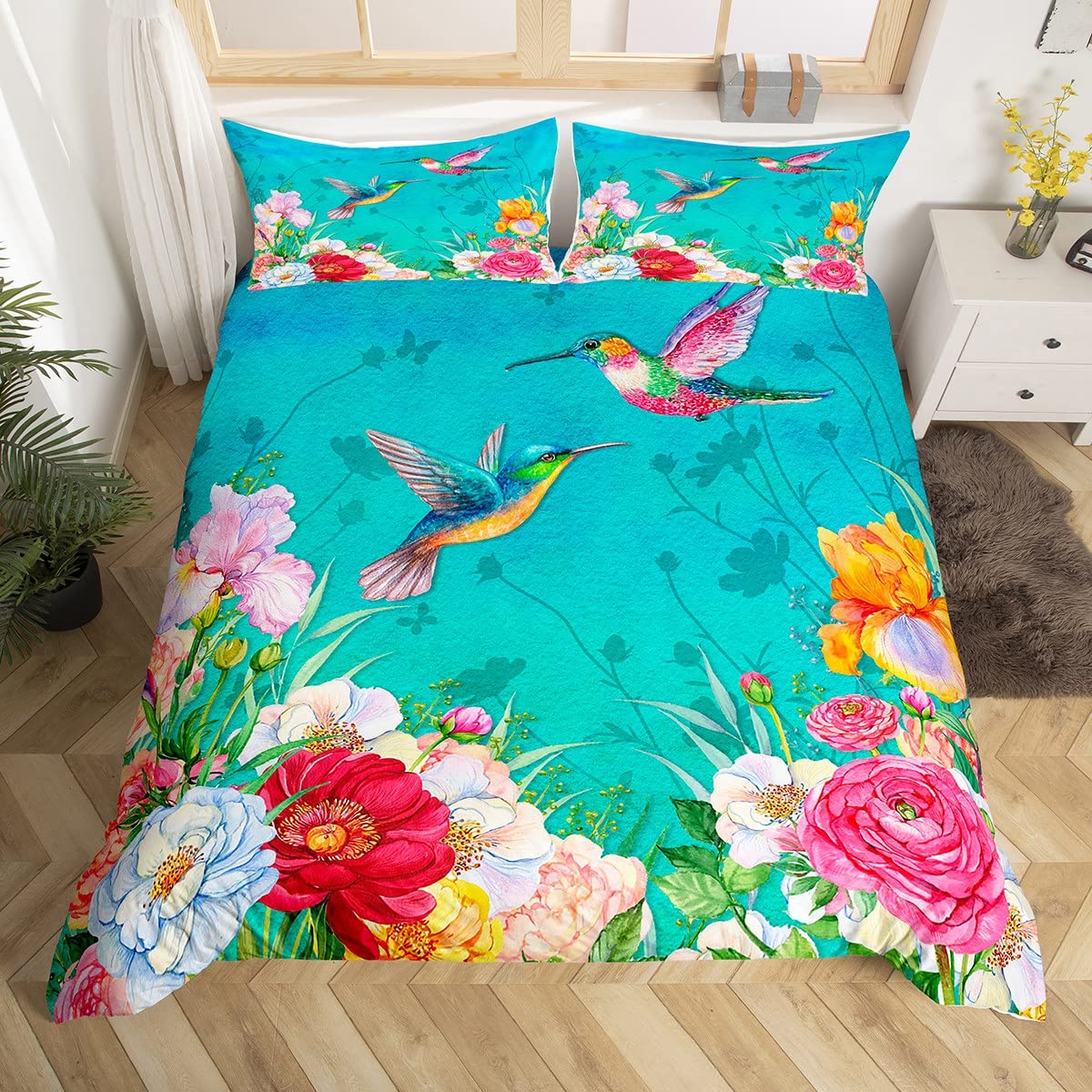 Hummingbird Bedding Set Luxury - огляд і ціна Aesthetic Floral Duvet Cover