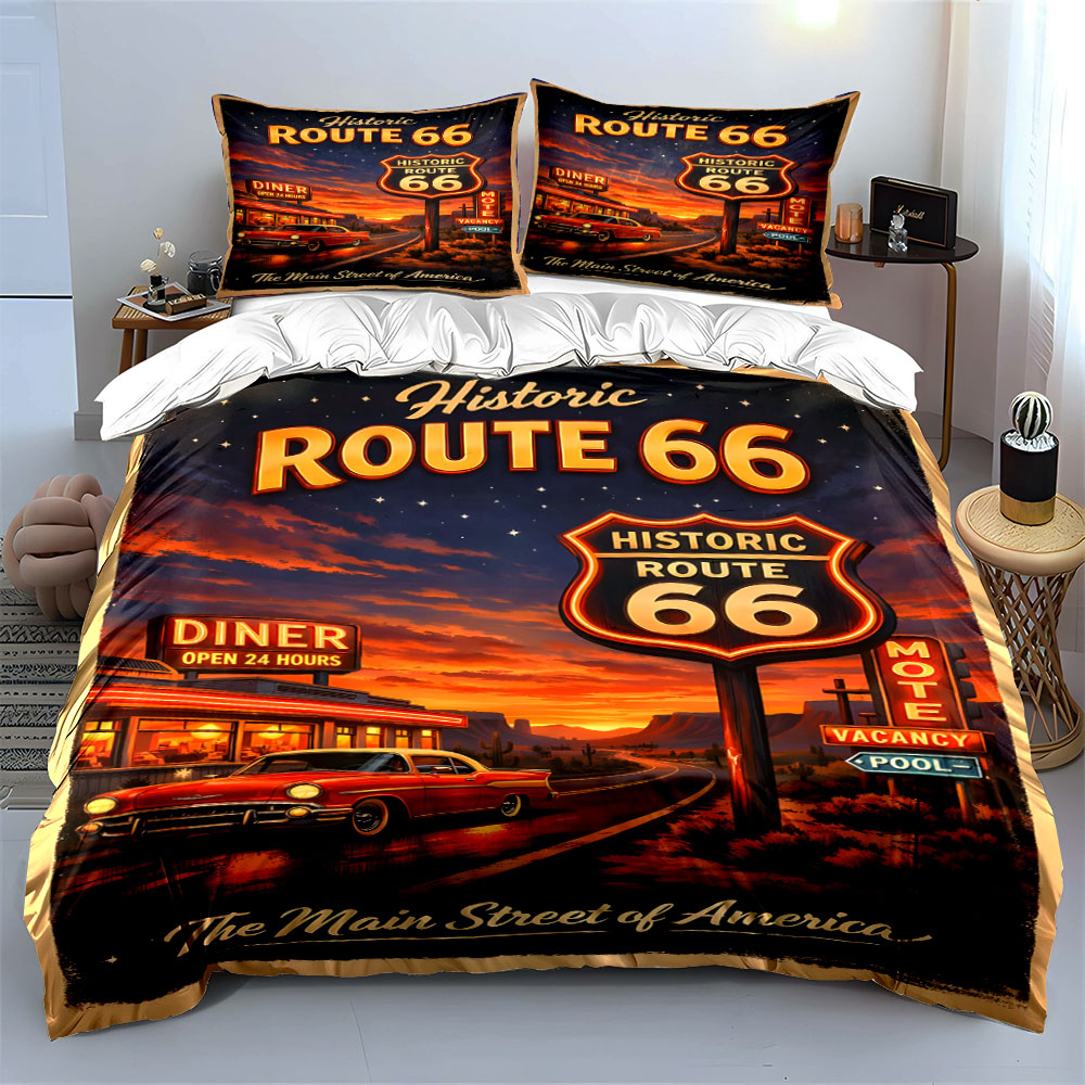 Nostalgic Night on Route 66 Pa - огляд і ціна Duvet Cover Sets With Zipper