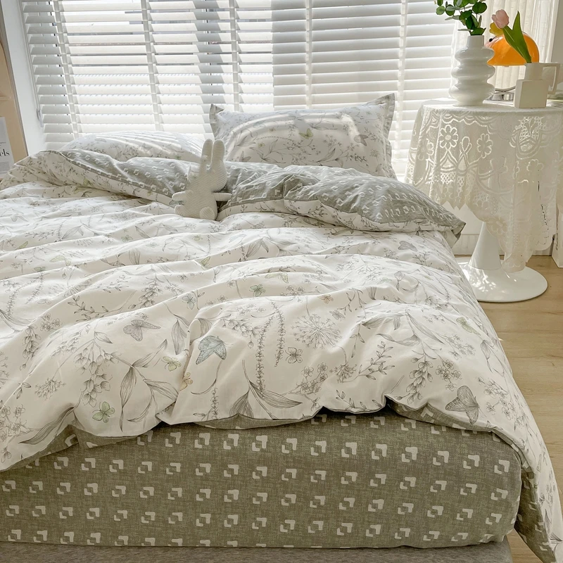 3pcs 100% Cotton Duvet Cover S - огляд і ціна Aesthetic Floral Duvet Cover