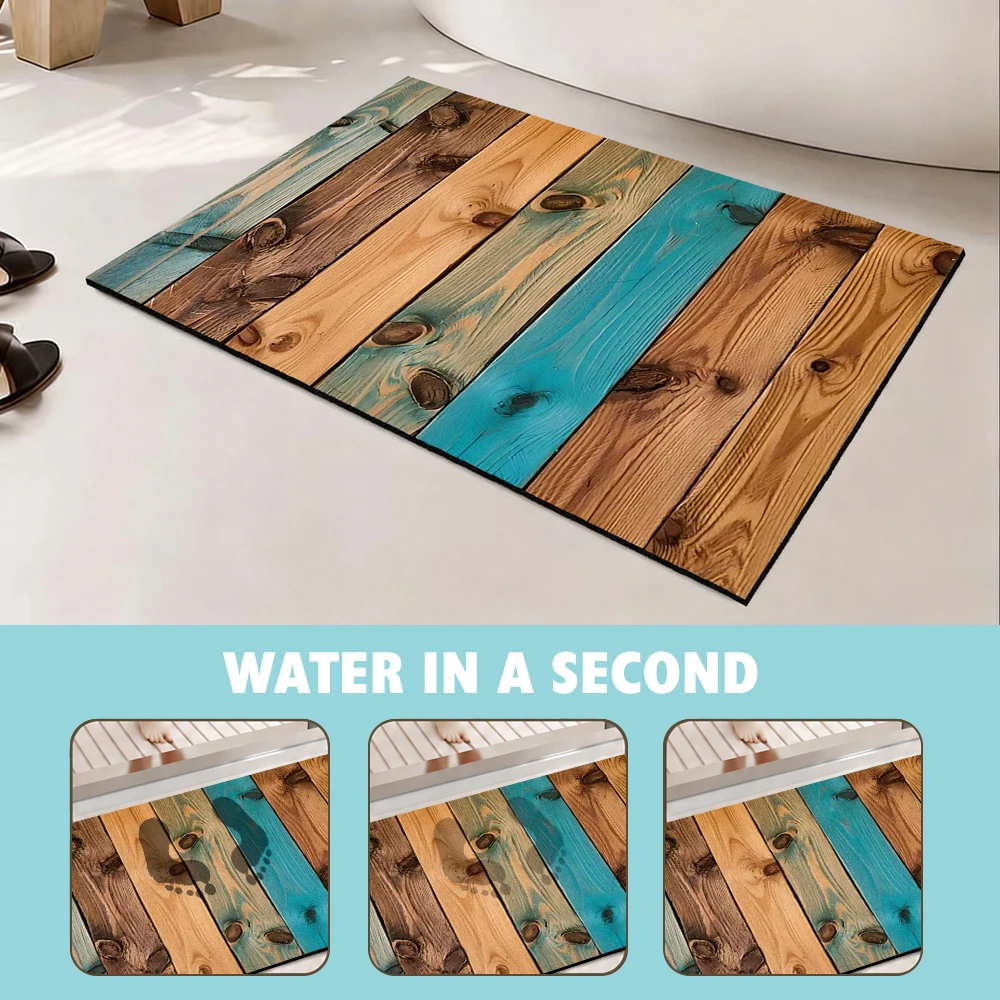 Vintage Reclaimed Wood Diatomi - огляд і ціна Quick Dry Diatomite Bath Mat